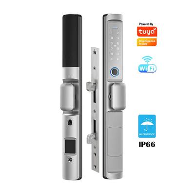 Digital Electronic Tuya WIFI Smart Locks Fingerprint Aluminum Double Side Sliding Glass Door Lock