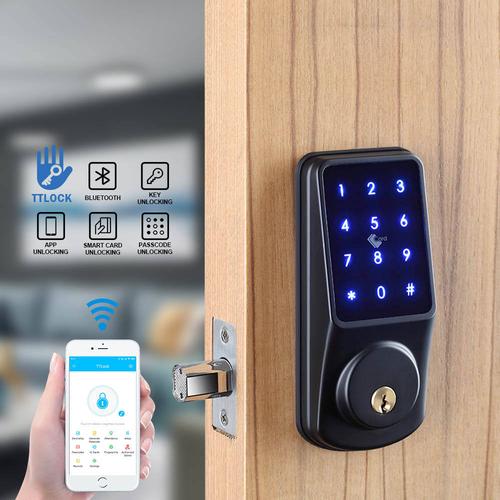 TTlock App Ble Wifi Controlled Electronic Deadbolt with Door Handle and Knob Smart Lock