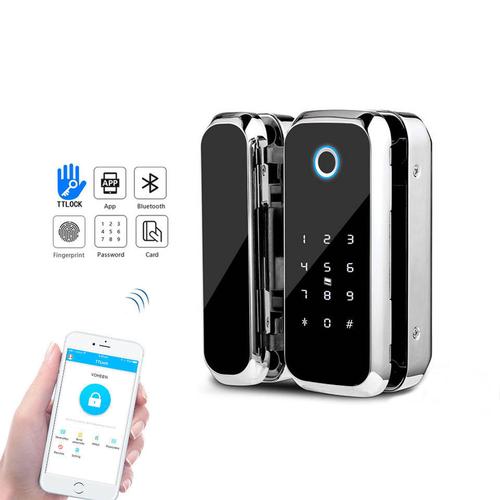 TTlock App WiFi Ble Control Glass Door Lock Digital Code RFID Biometric Fingerprint Smart lock