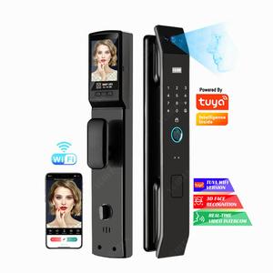 Video Intercom Tuya Wifi Smart Digital Door Lock 3d Face Recognition Fingerprint Intelligent Lock