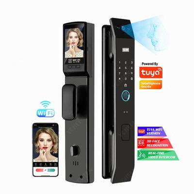 Video Intercom Tuya Wifi Smart Digital Door Lock 3d Face Recognition Fingerprint Intelligent Lock