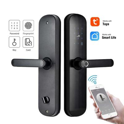 YOHEEN Tuya app WiFi Keyless Biometric Fingerprint Door Handle Smart Lock for Home Security