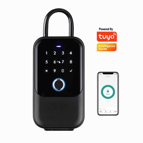 Outdoor Waterproof Tuya App Key Box Safe Key Biometric Fingerprint Lock Box Smart Key Card Nfc