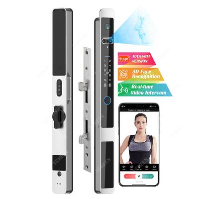 Tuya Wifi 3d Face Recognition Aluminum Sliding Door Lock Waterproof Fingerprint Smart Digital Lock