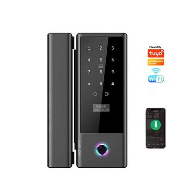 Digital Glass Door Smart Lock Biometric Fingerprint Tuya App Unlock Key Card Nfc Password Wifi