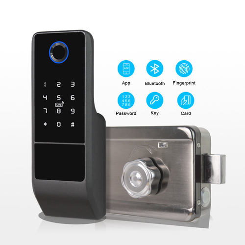 Security BLE App Control Electronic Rim Lock  Digital Fingerprint Smart Home Door Lock